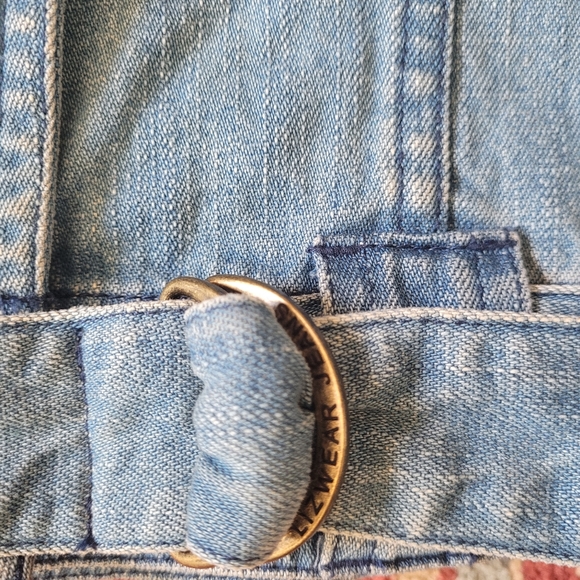 VINTAGE LIZ CLAIBORNE MOTO MILITARY STYLE JEAN JACKET - Picture 5 of 11